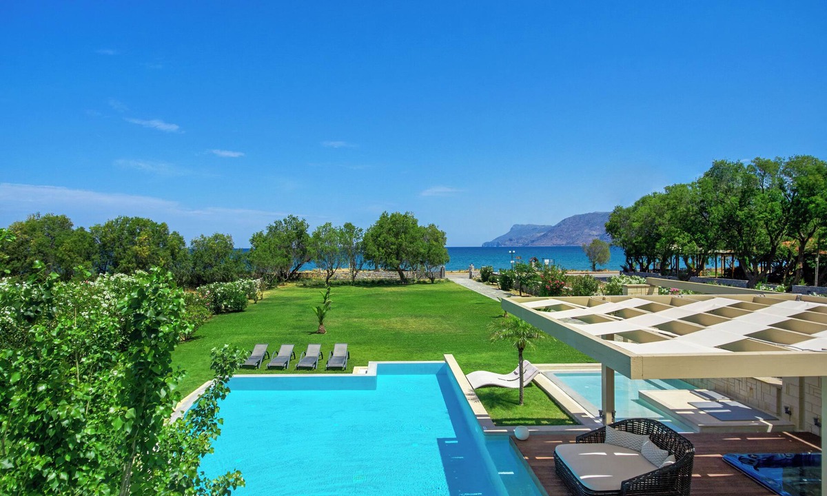 Nopigia Villa | Beachfront, Private, Serene Villa with Hydrotherapy Hot Tub and 92 sq.m. Pool