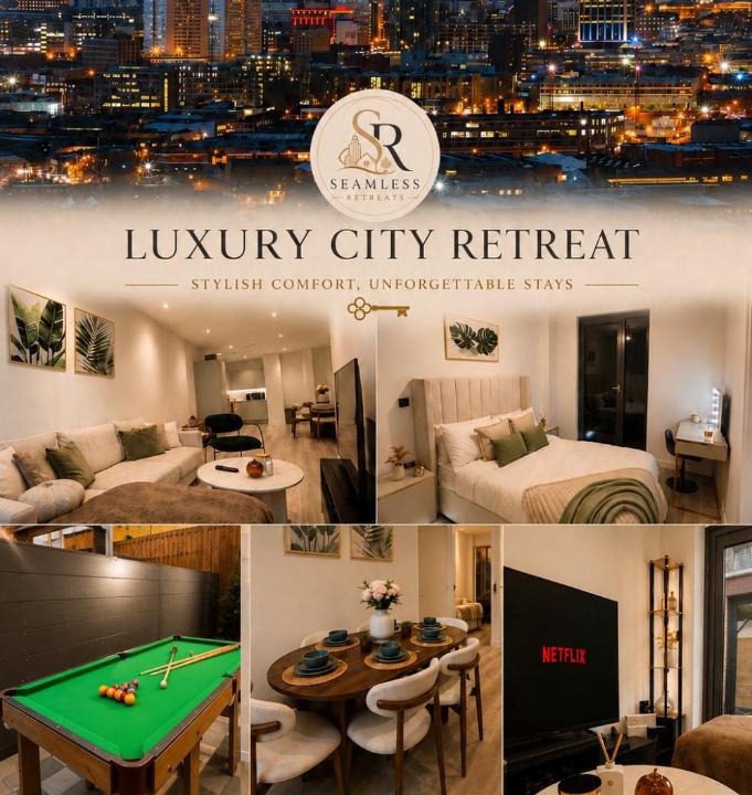 Bordesley Apartment | Luxury 1 bedroom apartment- Amazing city skyline views- free parking- pool table- city centre