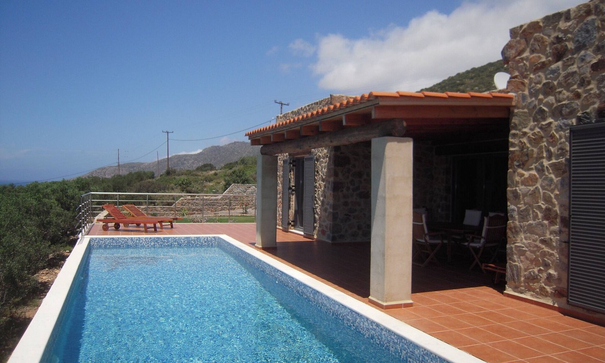 Livadia Villa | Magnificent stone villa, 2 bedrooms, sleeps 4, swimming pool, fantastic sea view