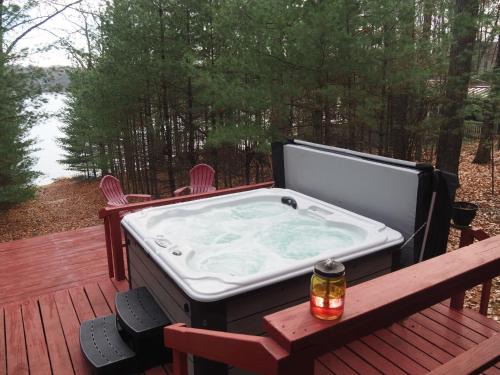 Kalkaska Ski Chalet | The Cub Hill Chalet - Private Lakefront with Spa!