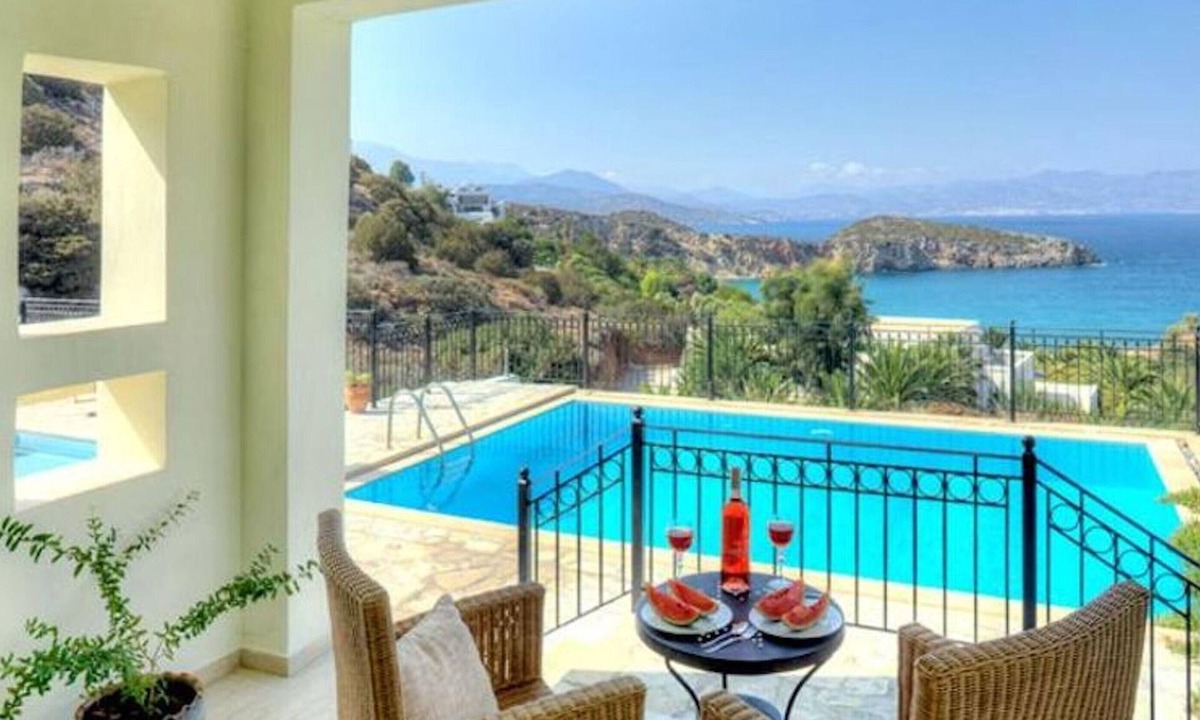 Istron Villa | Villa Ares with private pool and a spectacular seaview 150m from the beach