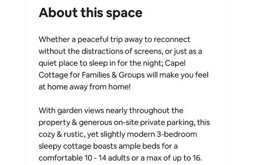 Capel Sound House | Capel Cottage for Families & Groups