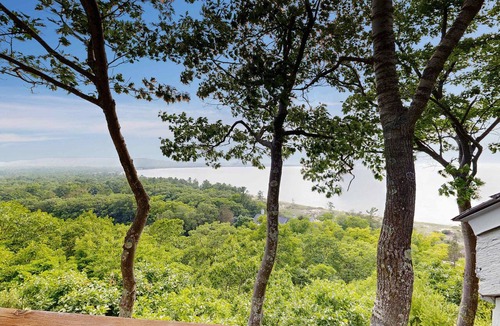 Maple City Condo | Condo in Glen Arbor with Lake Michigan sunset views, fireplace, deck, washer & dryer
