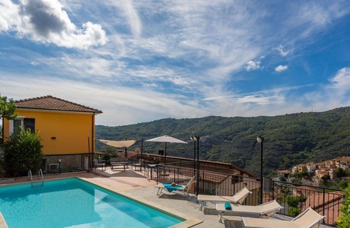 Pietrabruna Apartment | Cosy apartment for 18 people with private pool, WIFI, TV, patio and panoramic view