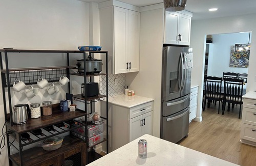 Midland House | Cozy, newly renovated home with a gorgeous fireplace and office space.