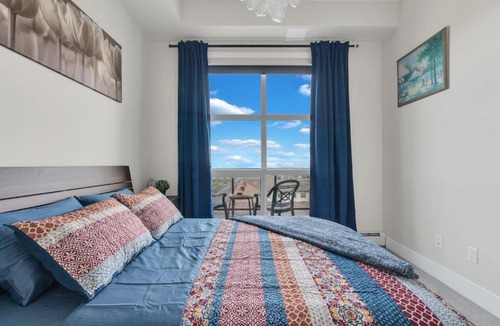 Currie Barracks Apartment | Elegant Downtown Condo with Balcony & Parking