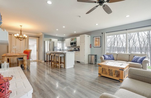 Allegan House | Expansive Lakefront! Allegan Hideaway w/Game Room