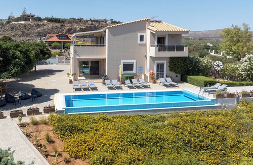 Gouves Villa | Four Seasons private villa - seaview - big heated pool - gym - sport activities
