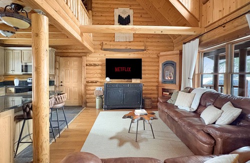 Celina Cabin | Heated Seasonal Pool, Hot Tub & Theater Rustic Cabin by Bike Path