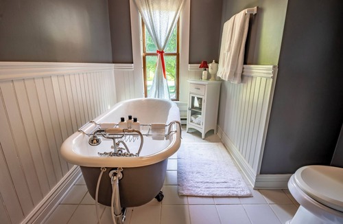 Tryon Farm House | Historic Farmhouse with Hot Tub, Treehouse Shower, & Chickens!