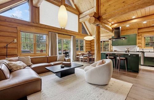 Bear Valley Cabin | Japandi Style Log Cabin with Sauna-Inspired Tub and Ski Access, Bear Valley California