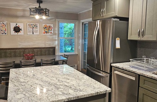 Shorewood-Tower Hills-Harbert House | Lovely vacation home, woodsy setting, walk to Warren Dunes, patios, porch, yard!
