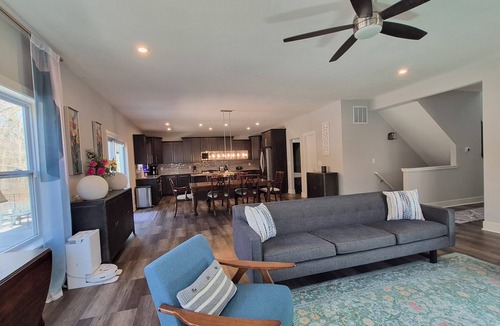 New Buffalo House | Luxury retreat w/heated pool minutes to Downtown New Buffalo