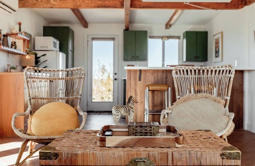 Yucca Valley House | Sunset Showdown: A cozy cabin with hot tub and firepit, fenced in yard