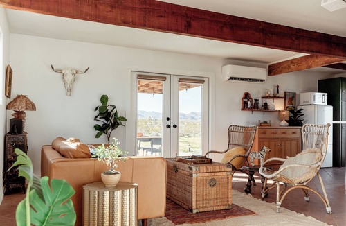 Yucca Valley House | Sunset Showdown: A cozy cabin with hot tub and firepit, fenced in yard