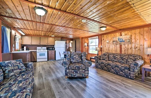 Houghton Lake Cabin | Waterfront Cabin with Kayaks, Dock & Fire Pit in Houghton Lake, Michigan