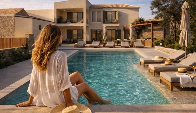 5BR Villa with Pool, Outdoor Cinema & Fire Pit