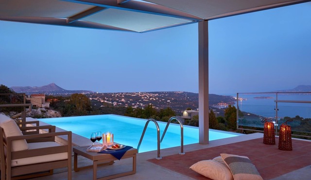 A unique large private villa with stunning sea views and two pools.