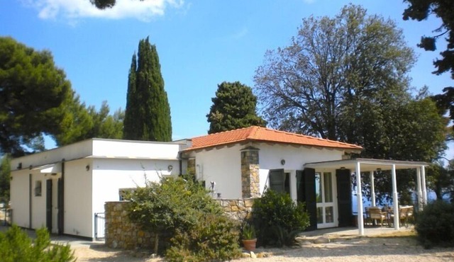 an island of peace with amazing sea wiew, among palms, pines, and olive trees