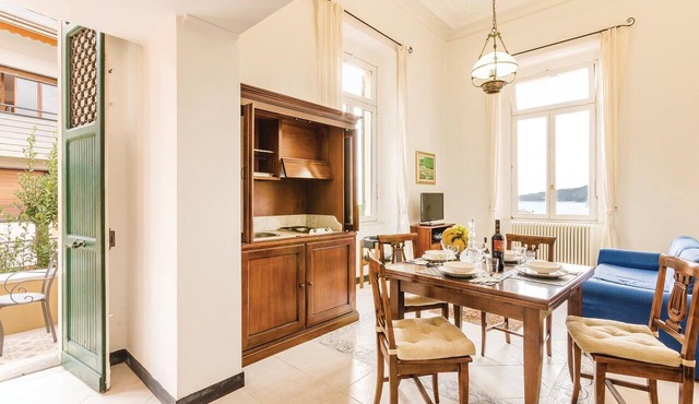 Beach front apartment in Rapallo GE with swimming pool