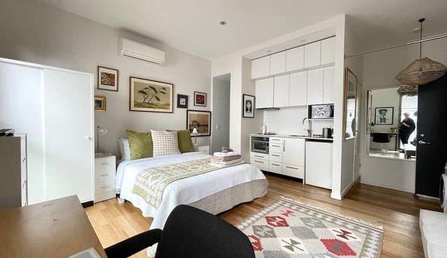 Comfy and bright apartment .when location counts