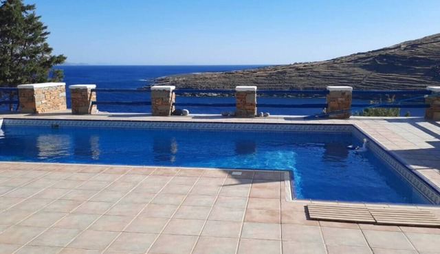 Cycladic House with a Pool. Exceptional views and 2min walk from the beach.