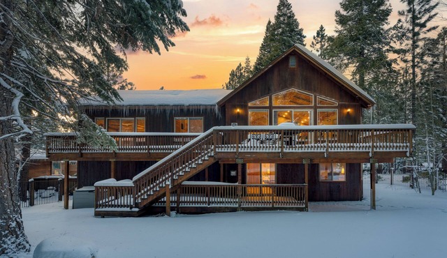 Open Interiors, Deck & Fireplace in Spacious Tahoe Cabin | Cherry Hills