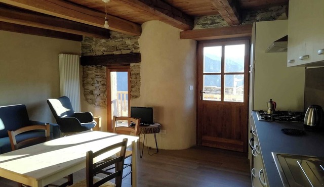 Spacious apartment with balcony and wonderful view of the mountains.