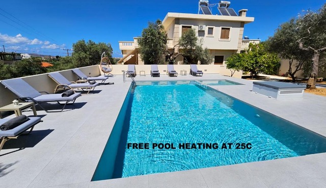 Villa Daratso with private heated pool view to the sea